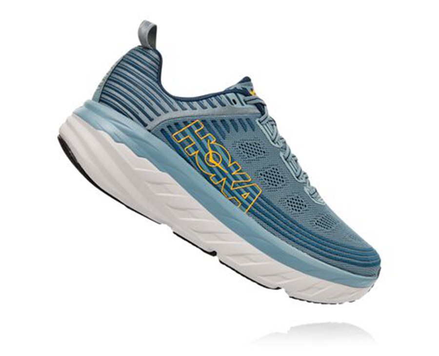 Hoka One One Mens Running Shoes - Bondi 6 - Blue - SDHZ14570